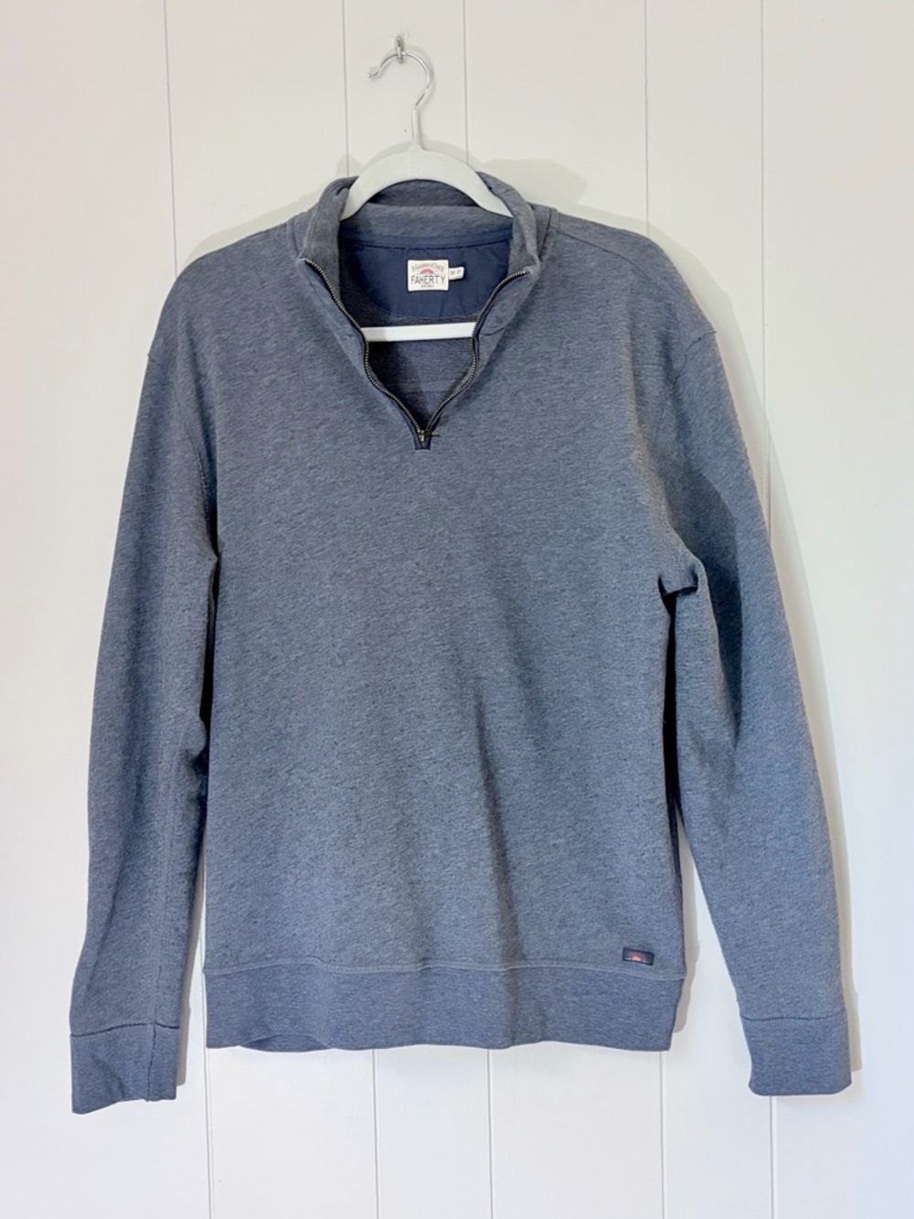 Faherty 1/4 Zip Sweatshirt Pullover Heather Slate Gorpcore Comfy Unisex Medium